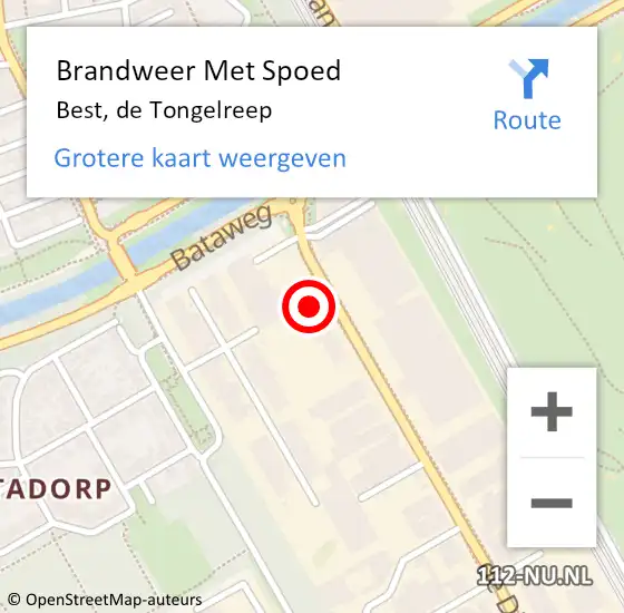 Locatie op kaart van de 112 melding: Brandweer Met Spoed Naar Best, de Tongelreep op 24 november 2021 08:04