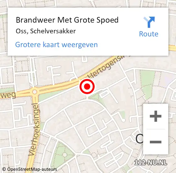 Locatie op kaart van de 112 melding: Brandweer Met Grote Spoed Naar Oss, Schelversakker op 24 november 2021 08:47