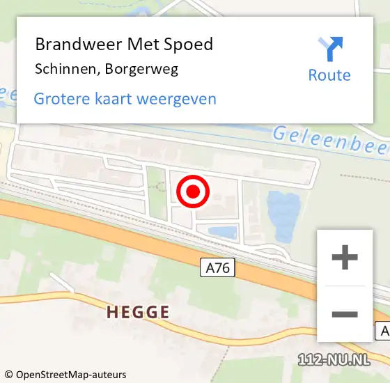 Locatie op kaart van de 112 melding: Brandweer Met Spoed Naar Schinnen, Borgerweg op 24 november 2021 09:36