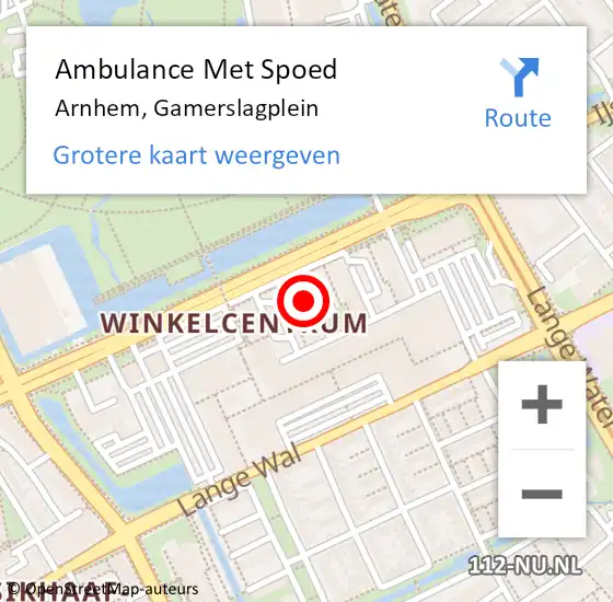 Locatie op kaart van de 112 melding: Ambulance Met Spoed Naar Arnhem, Gamerslagplein op 24 november 2021 10:14