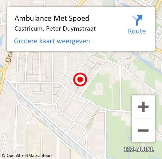 Locatie op kaart van de 112 melding: Ambulance Met Spoed Naar Castricum, Peter Duymstraat op 24 november 2021 10:35