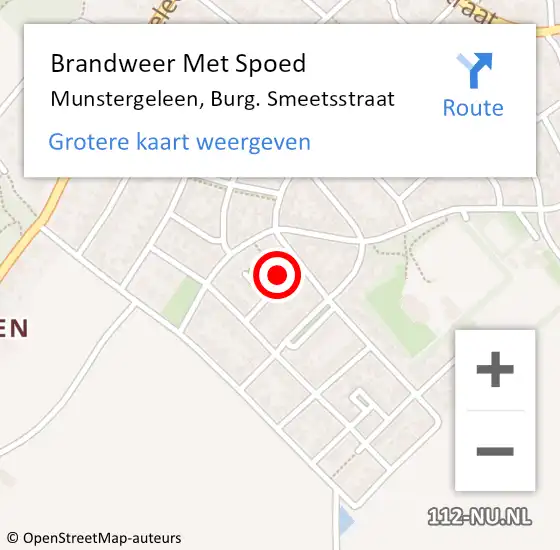 Locatie op kaart van de 112 melding: Brandweer Met Spoed Naar Munstergeleen, Burg. Smeetsstraat op 24 november 2021 10:37