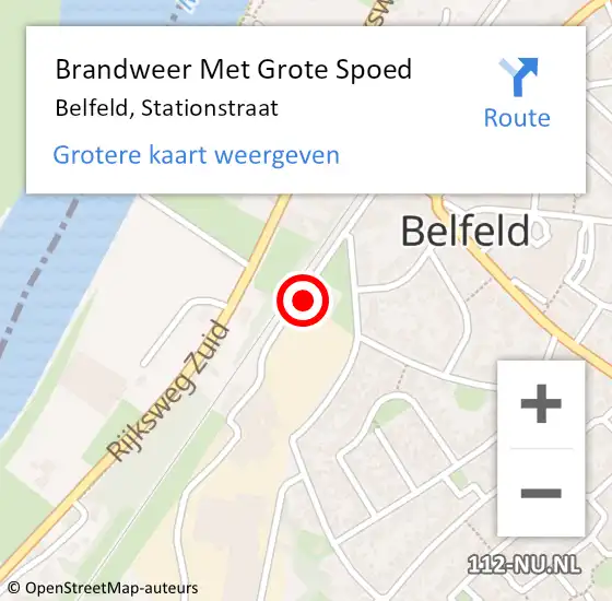 Locatie op kaart van de 112 melding: Brandweer Met Grote Spoed Naar Belfeld, Stationstraat op 24 november 2021 10:56