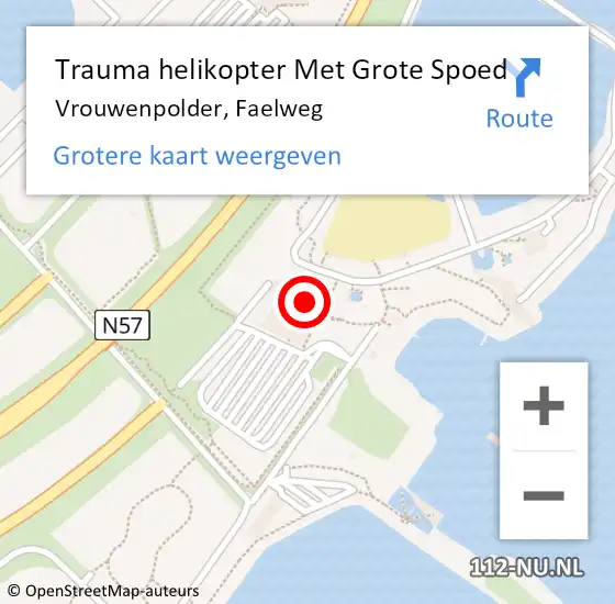 Locatie op kaart van de 112 melding: Trauma helikopter Met Grote Spoed Naar Vrouwenpolder, Faelweg op 24 november 2021 11:04