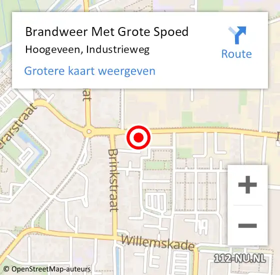 Locatie op kaart van de 112 melding: Brandweer Met Grote Spoed Naar Hoogeveen, Industrieweg op 24 november 2021 11:15