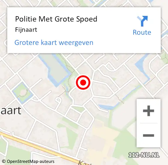 Locatie op kaart van de 112 melding: Politie Met Grote Spoed Naar Fijnaart op 24 november 2021 11:57