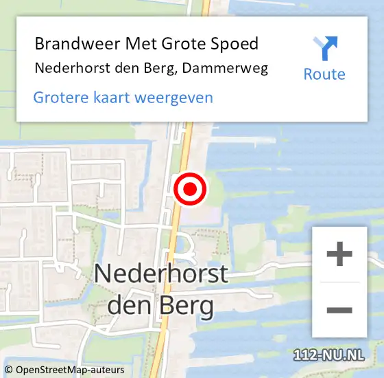 Locatie op kaart van de 112 melding: Brandweer Met Grote Spoed Naar Nederhorst den Berg, Dammerweg op 24 november 2021 12:31