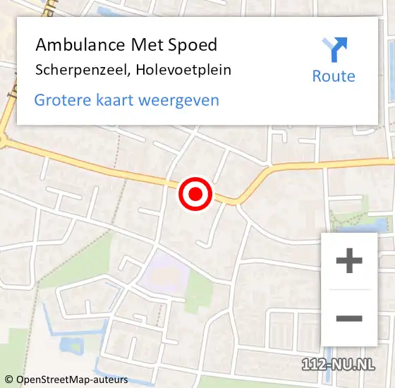 Locatie op kaart van de 112 melding: Ambulance Met Spoed Naar Scherpenzeel, Holevoetplein op 24 november 2021 12:38