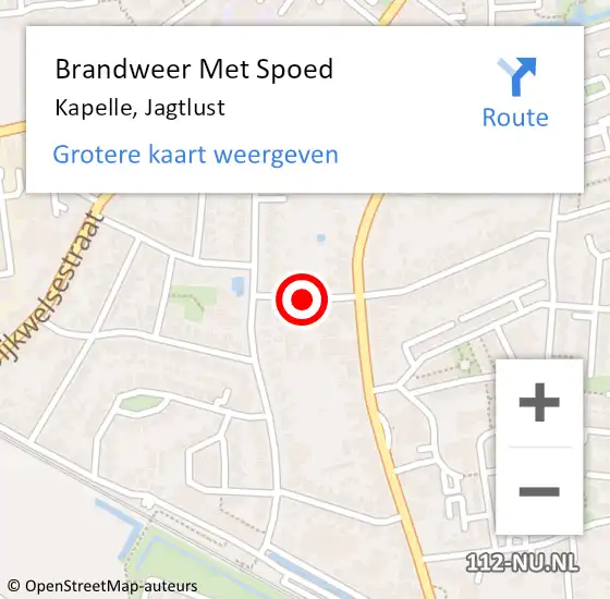 Locatie op kaart van de 112 melding: Brandweer Met Spoed Naar Kapelle, Jagtlust op 24 november 2021 12:59