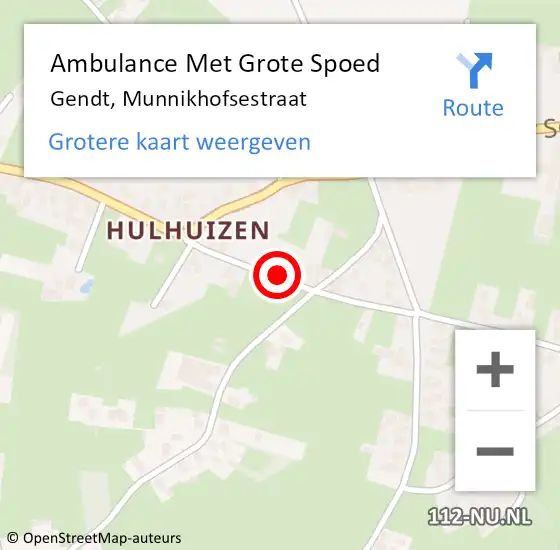 Locatie op kaart van de 112 melding: Ambulance Met Grote Spoed Naar Gendt, Munnikhofsestraat op 24 november 2021 13:01