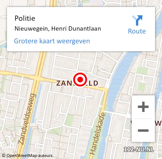 Locatie op kaart van de 112 melding: Politie Nieuwegein, Henri Dunantlaan op 24 november 2021 13:15