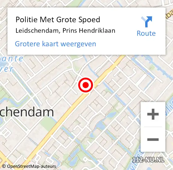 Locatie op kaart van de 112 melding: Politie Met Grote Spoed Naar Leidschendam, Prins Hendriklaan op 24 november 2021 13:16