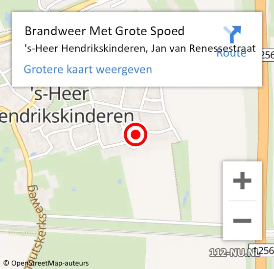 Locatie op kaart van de 112 melding: Brandweer Met Grote Spoed Naar 's-Heer Hendrikskinderen, Jan van Renessestraat op 24 november 2021 13:43