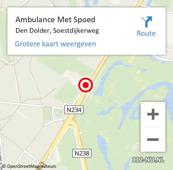 Locatie op kaart van de 112 melding: Ambulance Met Spoed Naar Den Dolder, Soestdijkerweg op 30 juni 2014 12:02