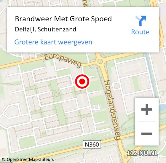 Locatie op kaart van de 112 melding: Brandweer Met Grote Spoed Naar Delfzijl, Schuitenzand op 24 november 2021 14:23