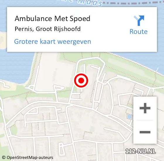 Locatie op kaart van de 112 melding: Ambulance Met Spoed Naar Pernis, Groot Rijshoofd op 24 november 2021 14:55