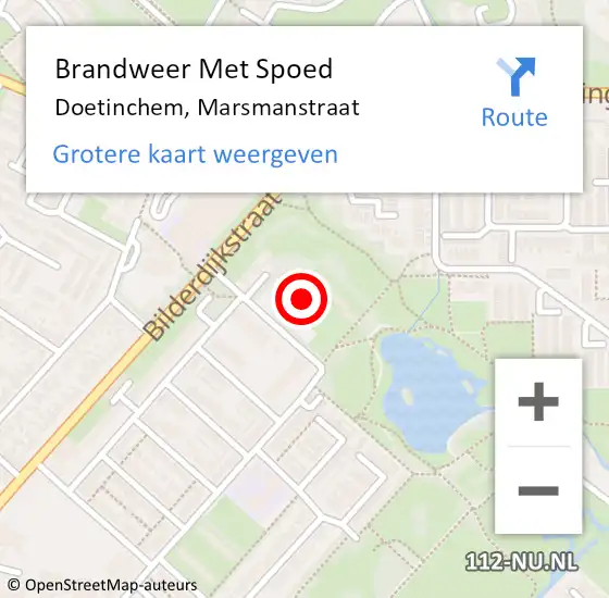 Locatie op kaart van de 112 melding: Brandweer Met Spoed Naar Doetinchem, Marsmanstraat op 24 november 2021 14:59