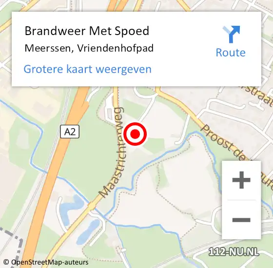 Locatie op kaart van de 112 melding: Brandweer Met Spoed Naar Meerssen, Vriendenhofpad op 24 november 2021 15:08