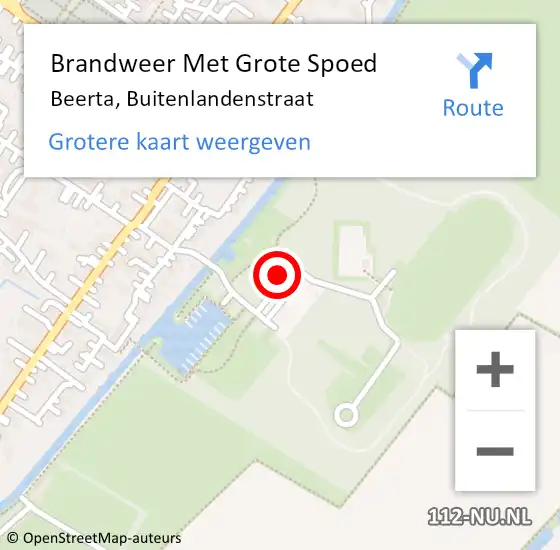 Locatie op kaart van de 112 melding: Brandweer Met Grote Spoed Naar Beerta, Buitenlandenstraat op 24 november 2021 15:25