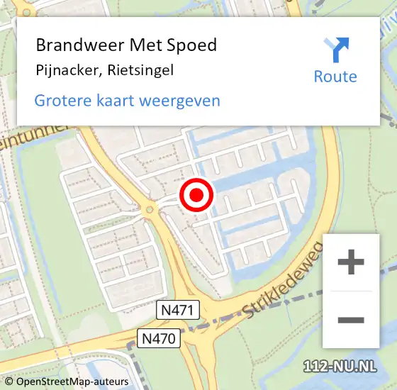 Locatie op kaart van de 112 melding: Brandweer Met Spoed Naar Pijnacker, Rietsingel op 24 november 2021 15:32