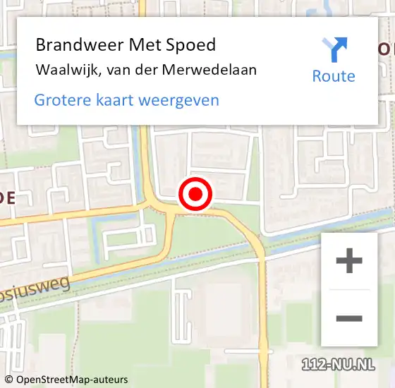 Locatie op kaart van de 112 melding: Brandweer Met Spoed Naar Waalwijk, van der Merwedelaan op 24 november 2021 15:57