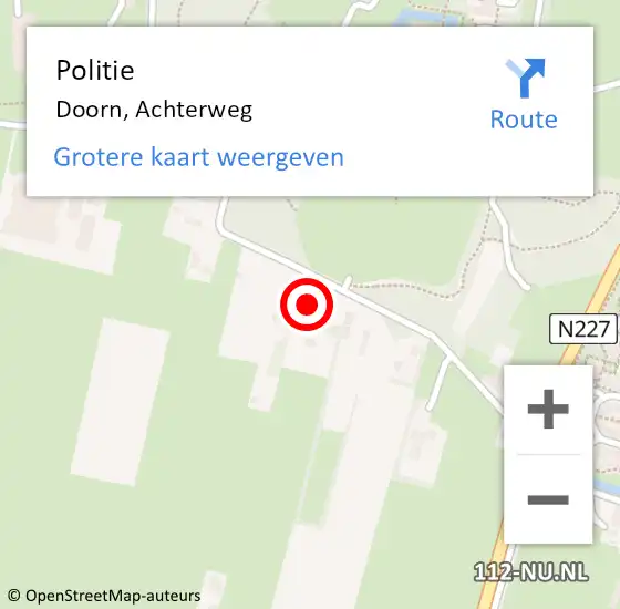 Locatie op kaart van de 112 melding: Politie Doorn, Achterweg op 24 november 2021 16:05