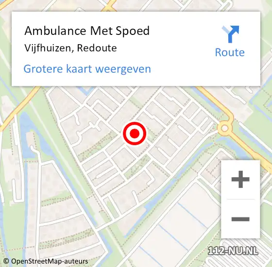 Locatie op kaart van de 112 melding: Ambulance Met Spoed Naar Vijfhuizen, Redoute op 24 november 2021 16:06