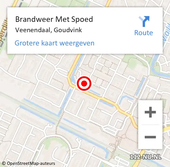 Locatie op kaart van de 112 melding: Brandweer Met Spoed Naar Veenendaal, Goudvink op 24 november 2021 16:22