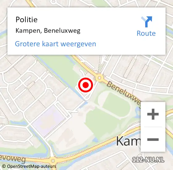 Locatie op kaart van de 112 melding: Politie Kampen, Beneluxweg op 24 november 2021 17:03