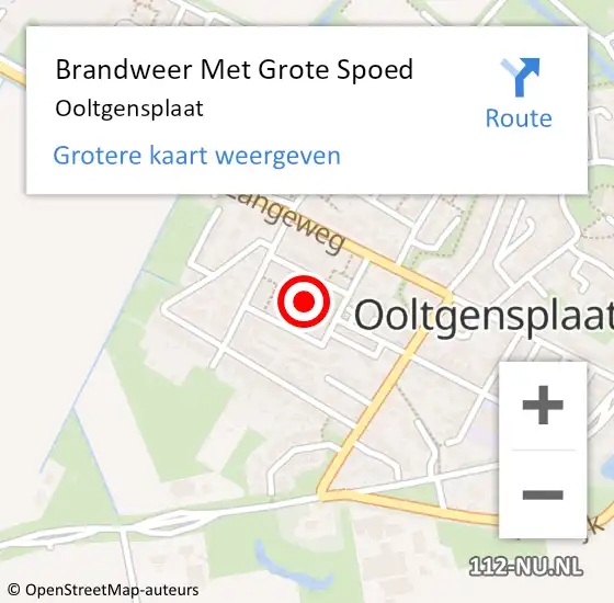 Locatie op kaart van de 112 melding: Brandweer Met Grote Spoed Naar Ooltgensplaat op 24 november 2021 17:03