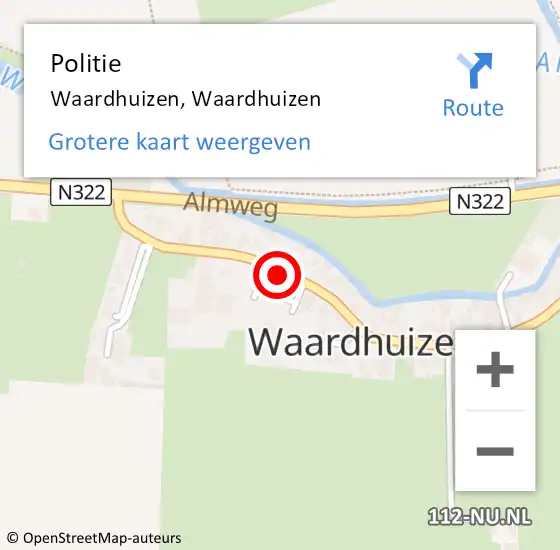 Locatie op kaart van de 112 melding: Politie Waardhuizen, Waardhuizen op 24 november 2021 17:11
