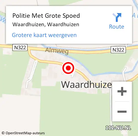Locatie op kaart van de 112 melding: Politie Met Grote Spoed Naar Waardhuizen, Waardhuizen op 24 november 2021 17:11