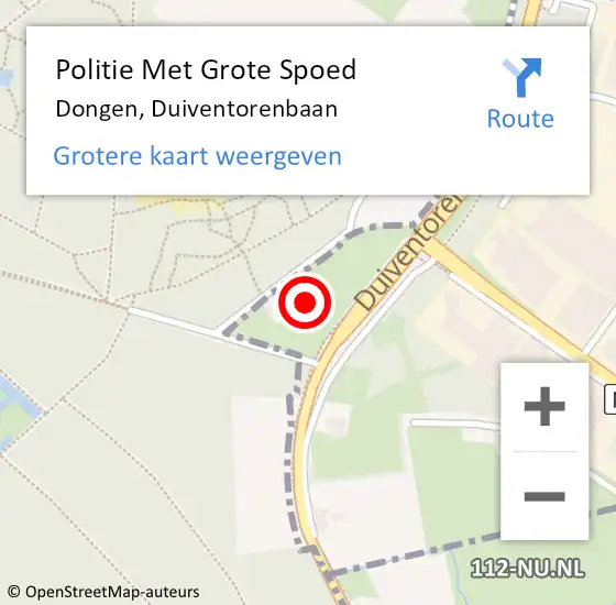 Locatie op kaart van de 112 melding: Politie Met Grote Spoed Naar Dongen, Duiventorenbaan op 24 november 2021 17:27