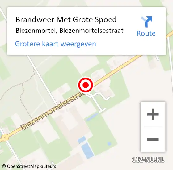 Locatie op kaart van de 112 melding: Brandweer Met Grote Spoed Naar Biezenmortel, Biezenmortelsestraat op 24 november 2021 17:28