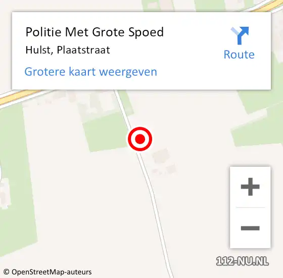 Locatie op kaart van de 112 melding: Politie Met Grote Spoed Naar Hulst, Plaatstraat op 24 november 2021 17:33