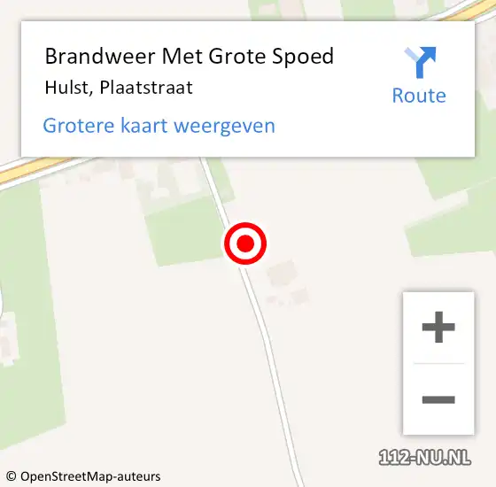 Locatie op kaart van de 112 melding: Brandweer Met Grote Spoed Naar Hulst, Plaatstraat op 24 november 2021 17:33