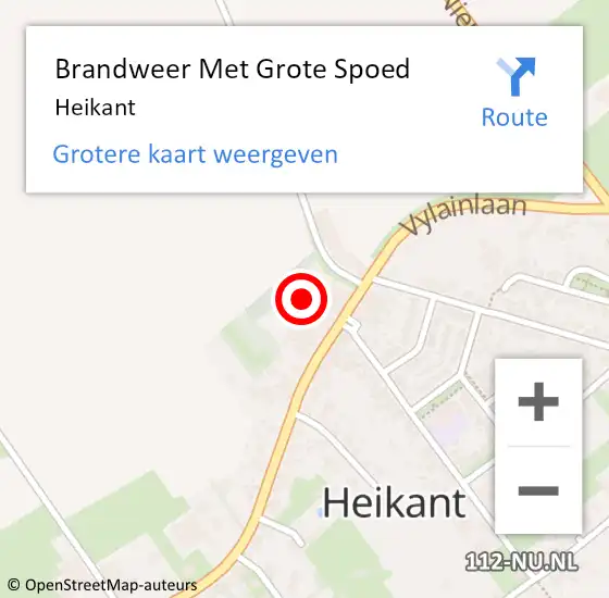 Locatie op kaart van de 112 melding: Brandweer Met Grote Spoed Naar Heikant op 24 november 2021 17:34