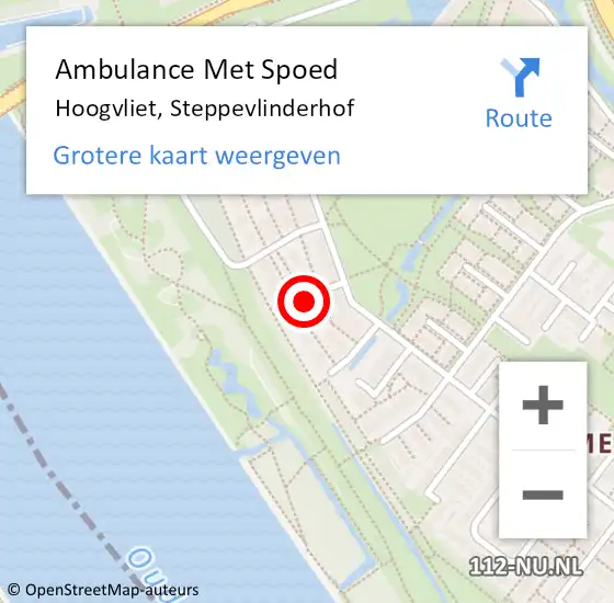 Locatie op kaart van de 112 melding: Ambulance Met Spoed Naar Hoogvliet, Steppevlinderhof op 24 november 2021 17:36