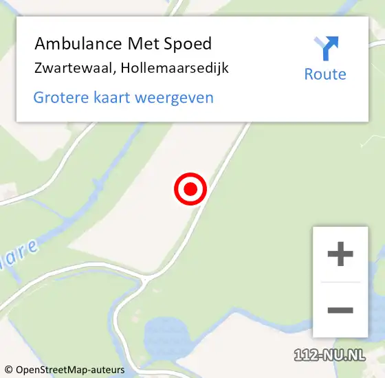 Locatie op kaart van de 112 melding: Ambulance Met Spoed Naar Zwartewaal, Hollemaarsedijk op 24 november 2021 17:46