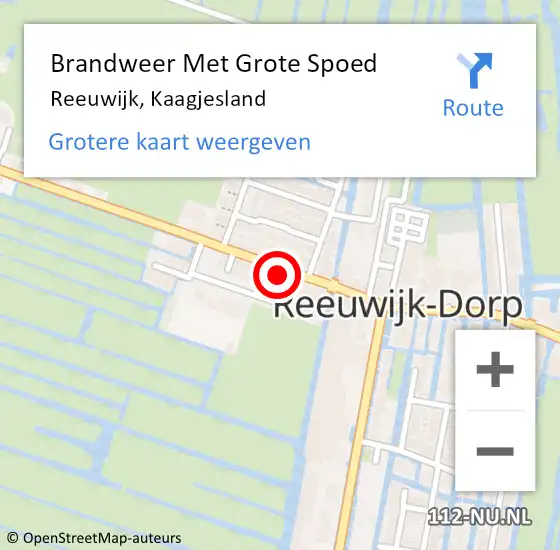 Locatie op kaart van de 112 melding: Brandweer Met Grote Spoed Naar Reeuwijk, Kaagjesland op 24 november 2021 17:48