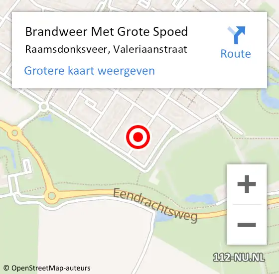 Locatie op kaart van de 112 melding: Brandweer Met Grote Spoed Naar Raamsdonksveer, Valeriaanstraat op 24 november 2021 17:56