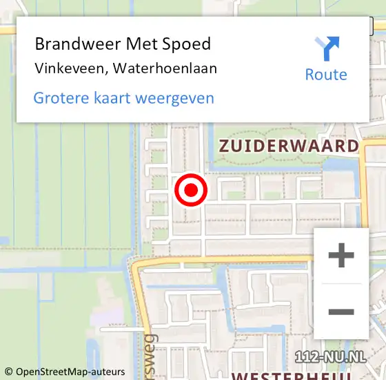 Locatie op kaart van de 112 melding: Brandweer Met Spoed Naar Vinkeveen, Waterhoenlaan op 24 november 2021 18:20