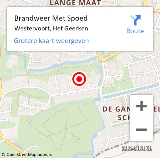 Locatie op kaart van de 112 melding: Brandweer Met Spoed Naar Westervoort, Het Geerken op 24 november 2021 18:53