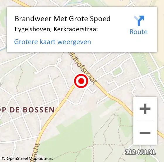 Locatie op kaart van de 112 melding: Brandweer Met Grote Spoed Naar Eygelshoven, Kerkraderstraat op 24 november 2021 19:52