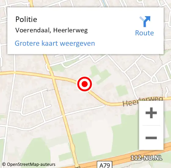 Locatie op kaart van de 112 melding: Politie Voerendaal, Heerlerweg op 24 november 2021 19:59