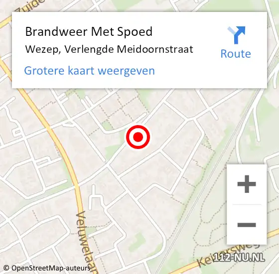 Locatie op kaart van de 112 melding: Brandweer Met Spoed Naar Wezep, Verlengde Meidoornstraat op 24 november 2021 20:12