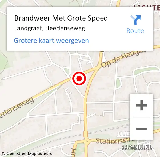 Locatie op kaart van de 112 melding: Brandweer Met Grote Spoed Naar Landgraaf, Heerlenseweg op 24 november 2021 20:54