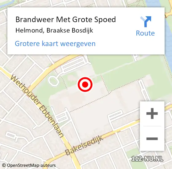 Locatie op kaart van de 112 melding: Brandweer Met Grote Spoed Naar Helmond, Braakse Bosdijk op 24 november 2021 21:03