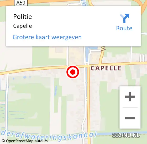 Locatie op kaart van de 112 melding: Politie Capelle op 24 november 2021 21:19