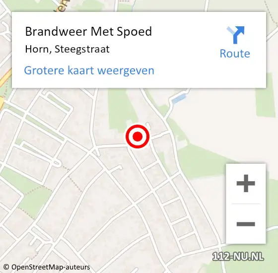 Locatie op kaart van de 112 melding: Brandweer Met Spoed Naar Horn, Steegstraat op 24 november 2021 21:57